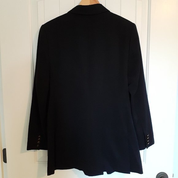 J. Peterman Double Breasted 8-Button Blazer Black Size 14 - Picture 2 of 11